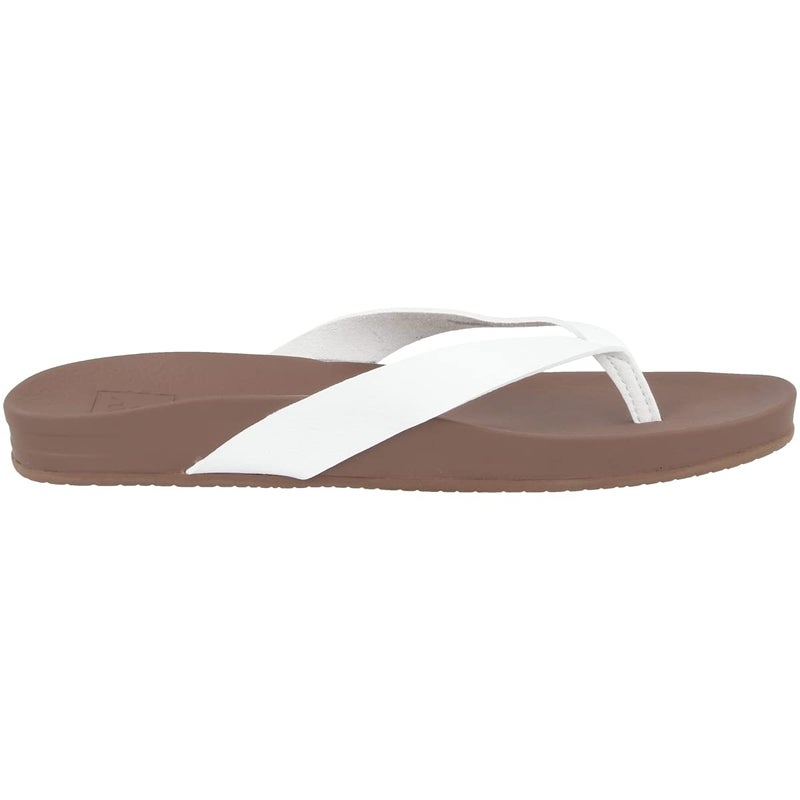 REEF Women's Sandals Cushion Court, Vegan Leather Flip Flops For Women With Cushion Footbed, Cloud, 7 - Image 4